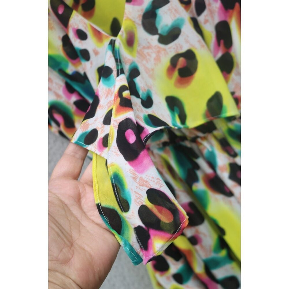 XOXO Chiffon Colorful Asymmetrical Dress-Size Medium-Pockets-Fairy-Whimsigoth - Picture 4 of 13